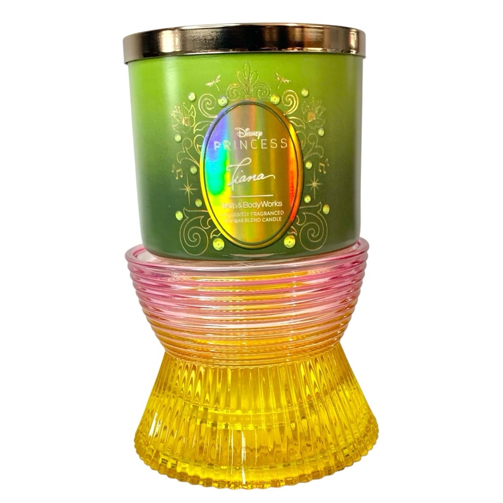 WHITE BARN Faceted Glass 3 Wick Candle Pedestal Holder